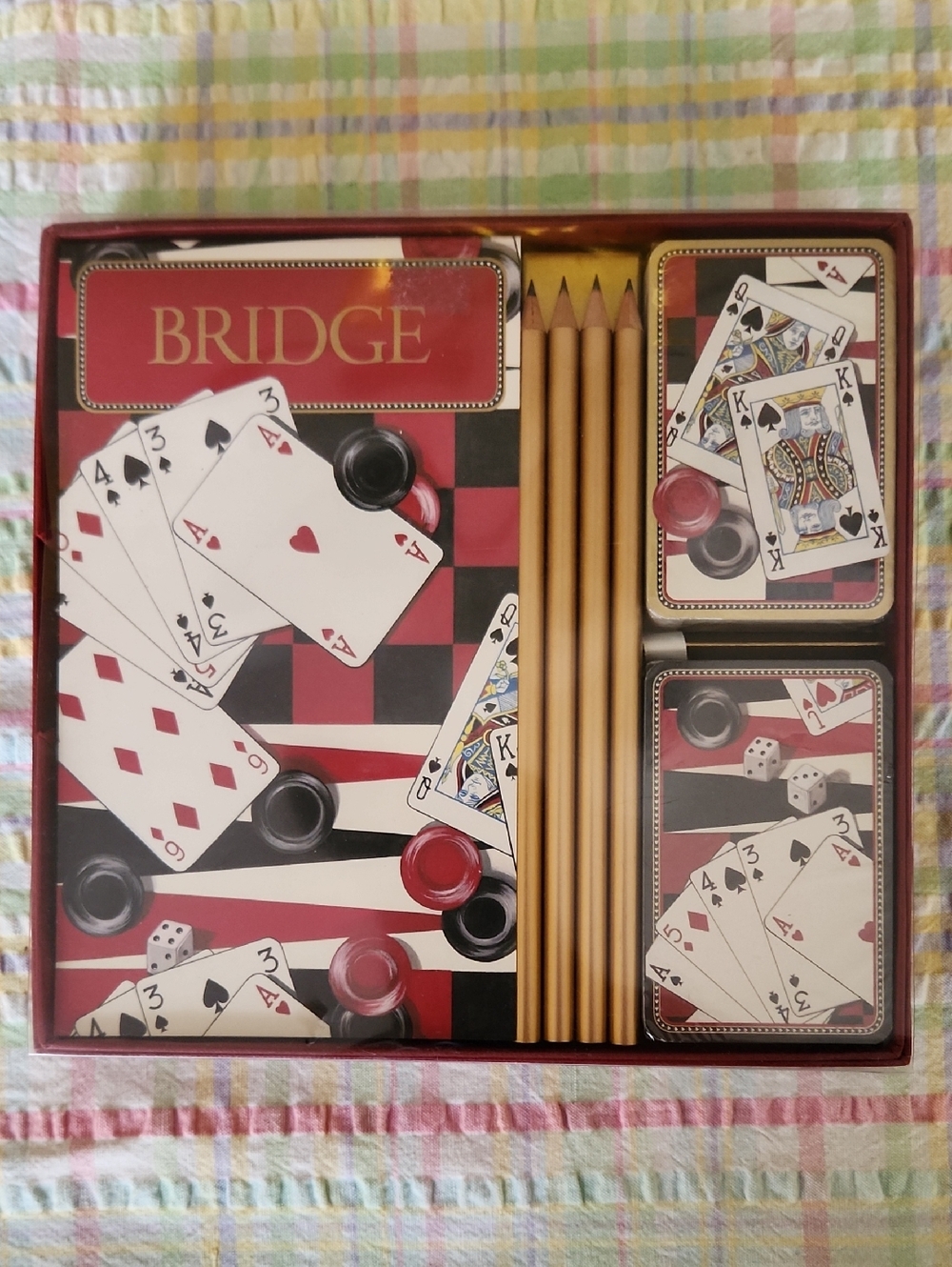 NIB Vintage Caspari "Gaming" Bridge Set